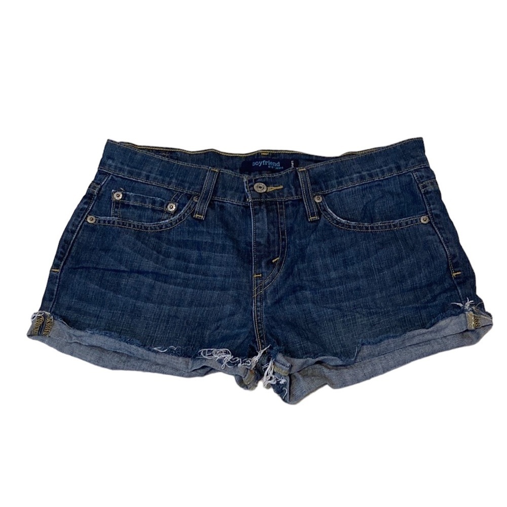 Levi's 513 Jeans Shorts Juniors Size 1 Boyfriend Cut Off Roll Cuff Comfort Denim